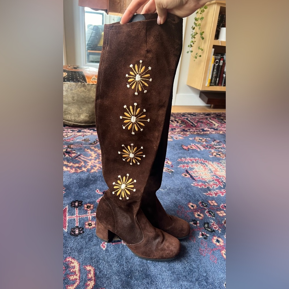 EXTREMELY RARE | Vintage 1970’s Fox & Fluevog Brown Suede Knee High Boots - Picture 6 of 8